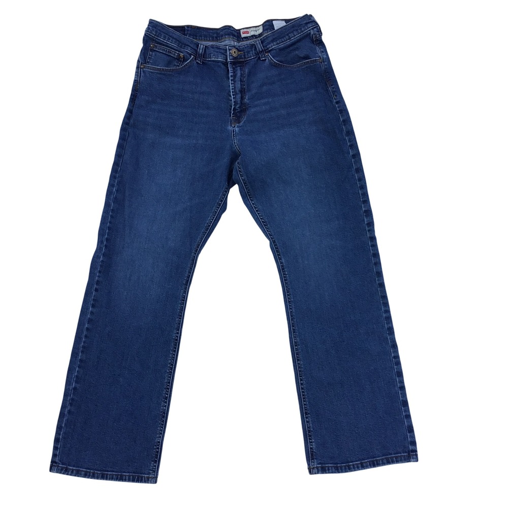 Wrangler Relaxed Bootcut Jeans Mens 34x30 Dark Wash Blue Denim 112359283